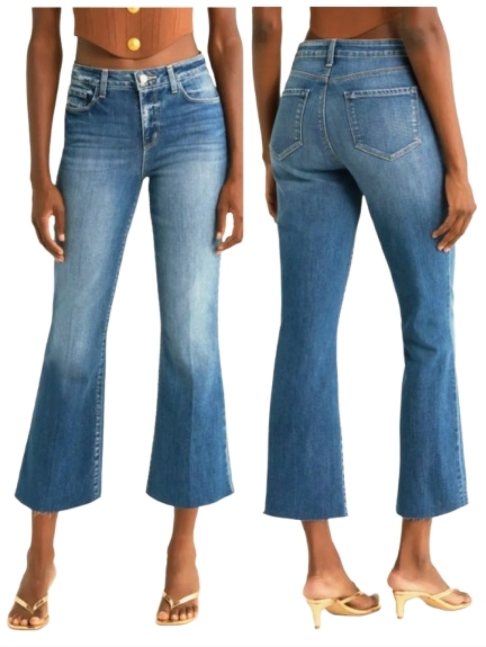 L'AGENCE Kendra High Rise Crop Flare Jeans